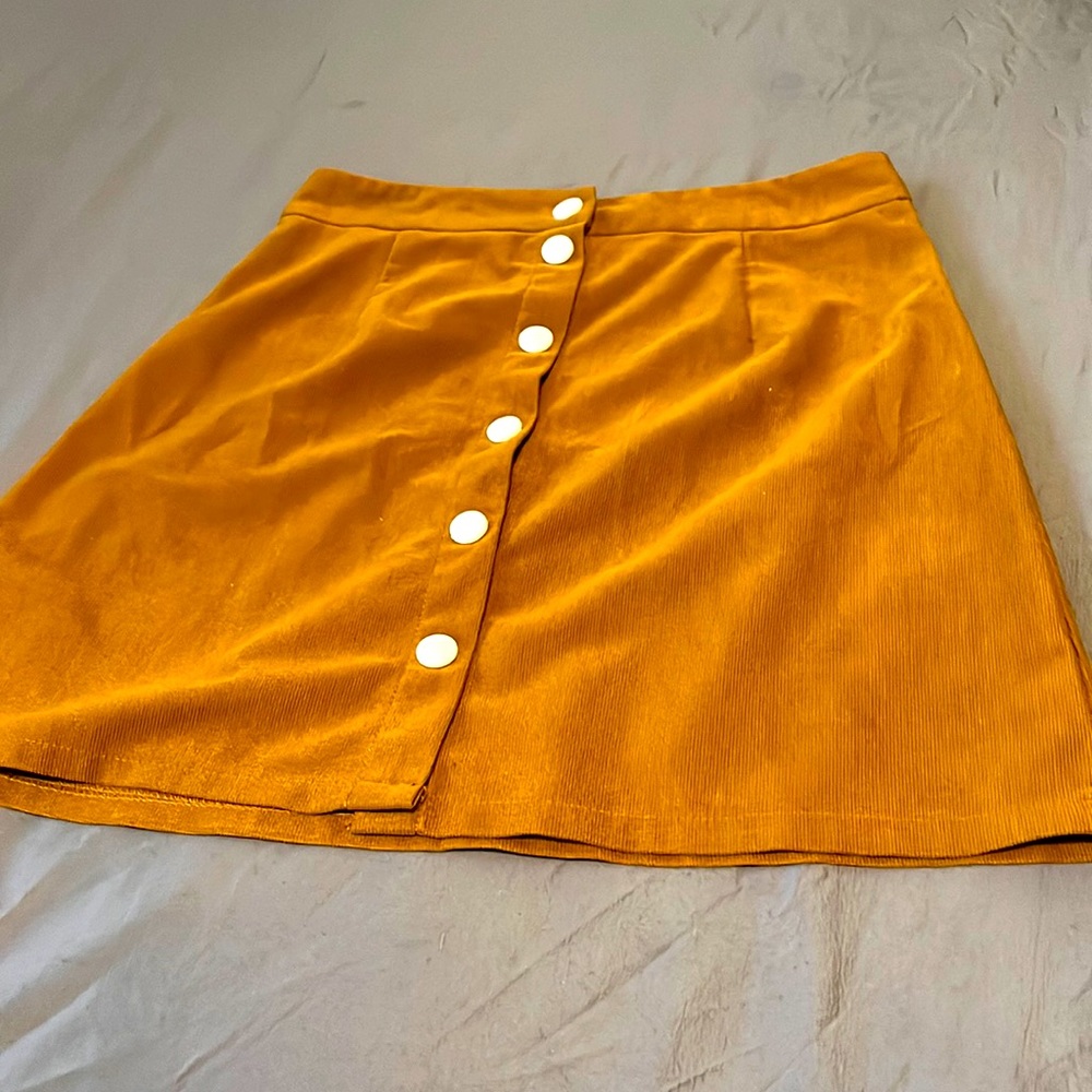SHEIN Brown Buttoned Down Mini Skirt Size M
